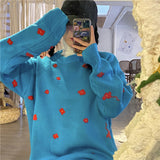 フラワーニット / Blue flower knit