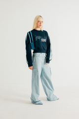 バッグクロップスウェットシャツ / NAVY BAG CROP SWEATSHIRT (fleece)