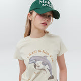 パピードルフィンジャンピングTシャツ/Puppy dolphin jumping half sleeve tshirt women