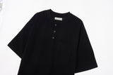 LMN コットンハーレーネックポケット半袖Tシャツ