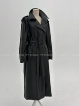 Double leather long coat