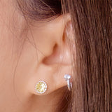ワンキュービックイヤリング / Yellow One Cubic Earring (rosegold)