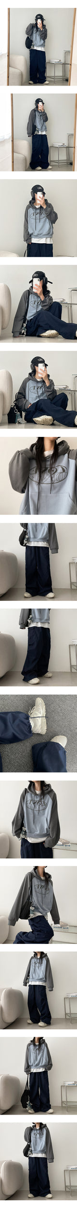 Bicol String Pleated Cargo Wide Pants