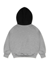 Women's Crop Maison Signature Emblem Two-Tone HeavyTerry Hoodie MelangeGrayBlack(FCD3TS715W)