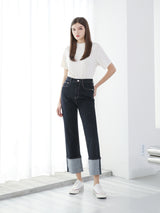 ロールアップワイドデニムパンツ / W76 ROLL-UP WIDE DENIM PANTS