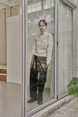 リブ Vニットトップス/RIBBED V-KNIT TOP_IVORY