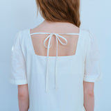 スクエアネックポケットドレス / SQUARE NECK POCKET DRESS, CREAM