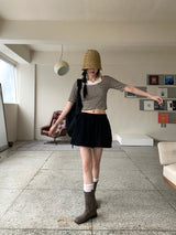 ワコサマーストローバンジーバケットハット / Wako summer straw bungee bucket hat