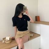 モアツイストラウンド半袖ニット