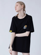 ハンバーガーTシャツ/[ENJOY YOUR MEAL] HAMBURGER 1/2 T-SHIRT_BLACK