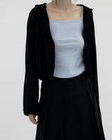 ウィットストリングフードカーディガン / Wit string hooded cardigan (3color)