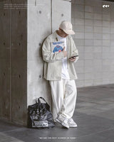 URBANISME by MOBLAB Milk White Velvet Flared Pants
