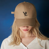3D Monogram logo over fit ball cap BEIGE