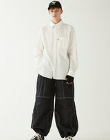 イエロータップオーバーサイズシャツ/YELLOW TAP OVERSIZED SHIRT WHITE