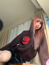 Brown Ribbon Title Knit