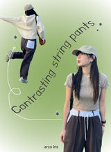 Contrasting string pants