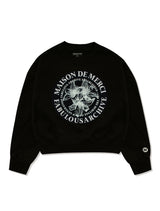 Women's Crop Le Lis balpo Embo Embroidery Sweatshirt Black(FCB4TS360W)