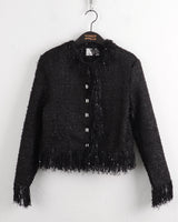 Pake Point Silver No Collar Tweed Jacket