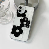 フラワーフォアMブラックフォーンケース / Flower for M black phone case