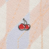 スモールチェリーアーガイルカラーニット／SMALL CHERRY ARGYLE COLLAR KNIT [SALMON]