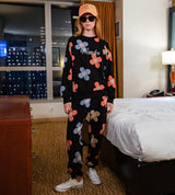 フラワーパターンスウェットシャツ / Flower pattern sweatshirt (4583578566774)