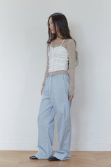 シャーリングコルセットスリーブレストップ / Shirring Corset Sleeveless Top (2 colors)