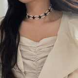 ミックスパールリボンタイチョーカー / mix pearl ribbon tie choker