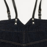 ハイウエストディープブルーワイドフィットサスペンダーデニムパンツ/RED VELVER WENDY WORN HIGH WAIST DEEP BLUE WIDE FIT SUSPENDER DENIM PANTS [16636]