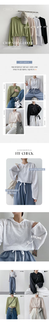 Hokesum Maureen String Cropped Hoodie