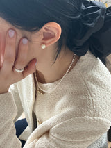[92.5silver] コットンパールピアス