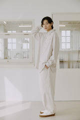 リネンパッチシャツ / unisex linen patch shirts natural