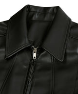 87-STAN028 [Vegan Leather] マルチプラックケットレザージャケット
