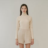 PLEATED TURTLE NECK TOP (IVORY) (6645971222646)