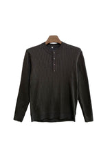 Button Placket Ribbed Knit Top (6684148334710)