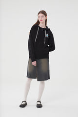 ウィティーバニーフーディージップアップ／WITTY BUNNY HOODIE ZIP UP [BLACK]