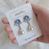 Cushion Square crystal Piercing - Light Sapphire