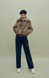 タイダイ風ボアZIPジャケット / HIDE Tie Dye Fleece Jumper (Brown) (4606136189046)