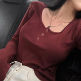 [Daily] スナップスパンデックスルーズフィット長袖Tシャツ