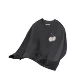 MIDDLE CHERRY CROP SWEATSHIRT [CHARCOAL]
