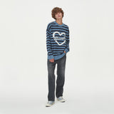 STRIPE HEART ROUND NECK KNIT_BLUE (6612832256118)