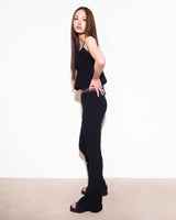 WAFFLE WRAP SKIRT & TOP (BLACK)