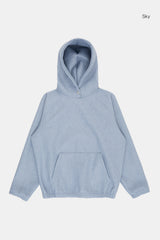 Banding raglan wool snap hoodie