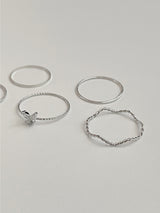 【5本セット】Cree Butterfly レイヤードリングセット