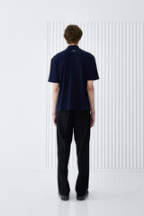 RIB MOCK NECK HALF T-SHIRT NAVY (6566874284150)