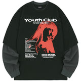 フェースグラフィックレイヤードオーバーフィットロングスリーブ / Face Graphic Layered Over Fit Long Sleeve - 2 color
