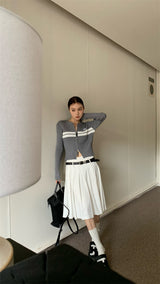 double zip knit cardigan