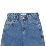 ワイドフィットスリットデニムパンツ/WIDE FIT SLIT MEDIUM BLUE DENIM PANTS [16634]