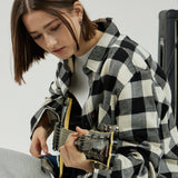 オーバーフィットフランネルシャツ/OVERFIT FLANNEL SHIRTS-WHITE+BLACK