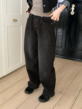 Kilo black striped wide denim pants