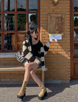 (UNISEX) エバーストライプニットフード
